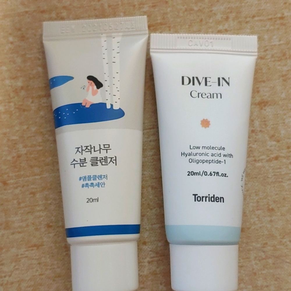 ROUND LAB, TORRIDEN] Birch Juice Moisturizing Cleanser & Dive-in Cream 20ml+20ml